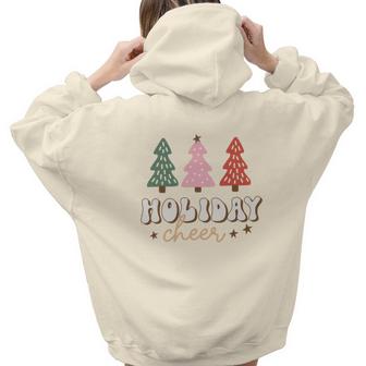 Retro Christmas Holiday Cheer Aesthetic Words Graphic Back Print Hoodie Gift For Teen Girls
