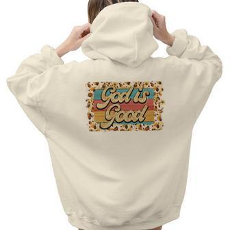Boho Vintage God Is Good Special Idea Gift Aesthetic Words Graphic Back Print Hoodie Gift For Teen Girls - Seseable