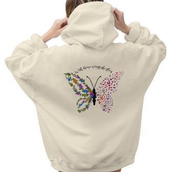 Butterfly With Brave Wings She Flies Aesthetic Words Graphic Back Print Hoodie Gift For Teen Girls - Seseable