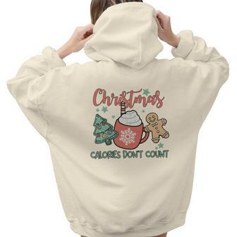 Christmas Calories Don Not Count Aesthetic Words Graphic Back Print Hoodie Gift For Teen Girls - Thegiftio