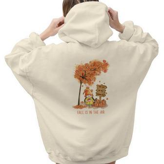 Cozy Autumn Fall Fall Is In The Air Design Aesthetic Words Graphic Back Print Hoodie Gift For Teen Girls - Seseable