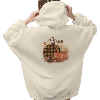 Cozy Autumn Fall Goodbye Summer Hello Fall Aesthetic Words Graphic Back Print Hoodie Gift For Teen Girls - Seseable