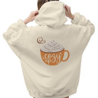 Fall Retro Cozy Up Thanksgiving Quotes Autumn Season Aesthetic Words Graphic Back Print Hoodie Gift For Teen Girls - Seseable