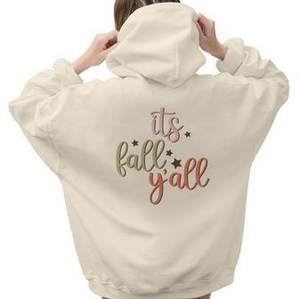 Fall Retro It Is Fall Yall Thanksgiving Quotes Autumn Season Aesthetic Words Graphic Back Print Hoodie Gift For Teen Girls - Seseable
