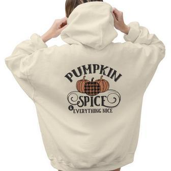 Fall Yall Pumpkin Spice And Everything Nice Aesthetic Words Graphic Back Print Hoodie Gift For Teen Girls - Seseable