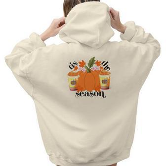 Funny Tis The Season Fall Weather Cozy Aesthetic Words Graphic Back Print Hoodie Gift For Teen Girls - Seseable