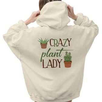 Gardener Crazy Plant Lady Idea Gift Aesthetic Words Graphic Back Print Hoodie Gift For Teen Girls - Seseable