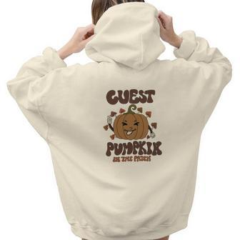 Guest Pumpkin In The Patch Fall Season Aesthetic Words Graphic Back Print Hoodie Gift For Teen Girls - Seseable