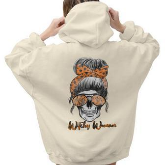 Halloween Fall Vintage Witchy Woman Aesthetic Words Graphic Back Print Hoodie Gift For Teen Girls - Seseable