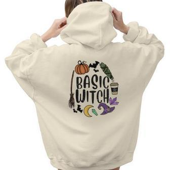 Halloween Witch Vibes Basic Witch Custom Aesthetic Words Graphic Back Print Hoodie Gift For Teen Girls - Seseable