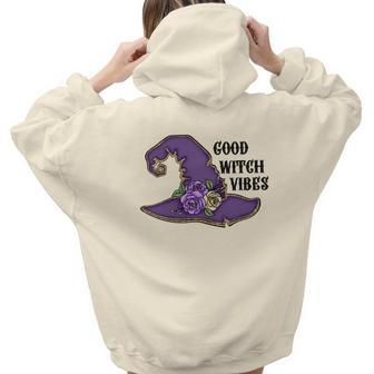 Halloween Witch Vibes Good Witch Vibes Custom Aesthetic Words Graphic Back Print Hoodie Gift For Teen Girls - Seseable