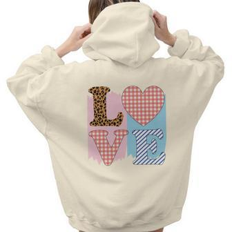 Leopard Caro Love Fall Season Aesthetic Words Graphic Back Print Hoodie Gift For Teen Girls - Seseable