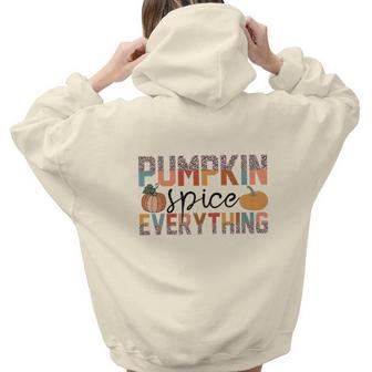 Pumpkin Spice Everything Retro Fall Aesthetic Words Graphic Back Print Hoodie Gift For Teen Girls - Seseable