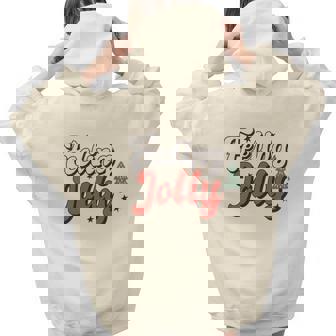 Retro Christmas Feeling Jolly Aesthetic Words Graphic Back Print Hoodie Gift For Teen Girls - Seseable