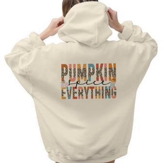 Retro Fall Pumpkin Everything Autumn Aesthetic Words Graphic Back Print Hoodie Gift For Teen Girls