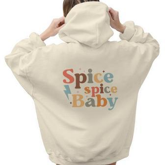 Spice Spice Baby Fall Retro Thanksgiving Quotes Autumn Season Aesthetic Words Graphic Back Print Hoodie Gift For Teen Girls - Seseable