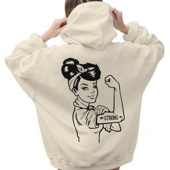 Strong Woman Rosie Strong White Woman V2 Aesthetic Words Graphic Back Print Hoodie Gift For Teen Girls - Seseable