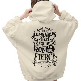 Strong Woman She Was On A Journey That Required Aesthetic Words Graphic Back Print Hoodie Gift For Teen Girls - Seseable