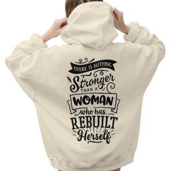 Strong Woman There Is Nothing Stronger Than A Woman Aesthetic Words Graphic Back Print Hoodie Gift For Teen Girls - Seseable