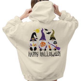 Three Halloween Gnomes Trick Or Treat Kids Toddler Costume Hoodie Words Graphic Back Print Hoodie Gift For Teen Girls Women - Thegiftio UK