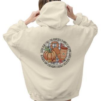 Vintage Autumn Every Year I Fall For Bonfires Flannels Autumn Leaves Sweaters Mores Campfires And Pumpkin Aesthetic Words Graphic Back Print Hoodie Gift For Teen Girls - Seseable