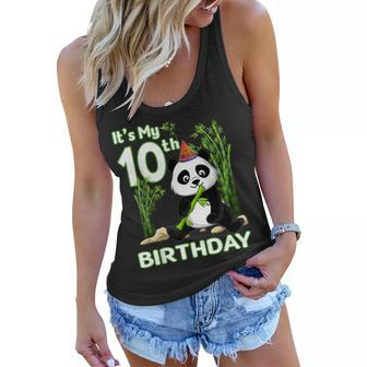 10Th Birthday Gifts 10 Years Old Party Animal Panda Lover Women Flowy Tank - Thegiftio UK