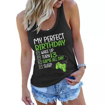 13Th Perfect Birthday Boys Gaming 13 Years Old Gifts Gamer Tshirt Women Flowy Tank - Monsterry