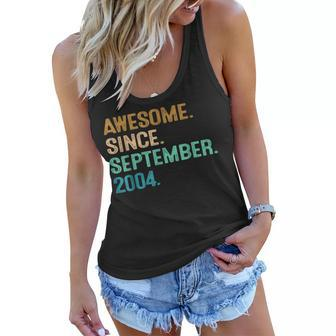 18 Year Old Gifts Awesome Since September 2004 18Th Birthday Women Flowy Tank - Thegiftio UK