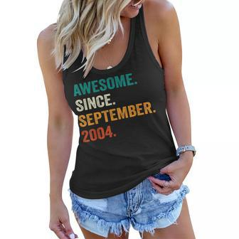 18 Years Old Gift Awesome Since September 2004 18Th Birthday V2 Women Flowy Tank - Thegiftio UK