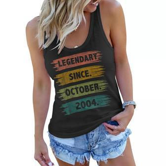 18 Years Old Legend Since October 2004 18Th Birthday Gifts Women Flowy Tank - Thegiftio UK