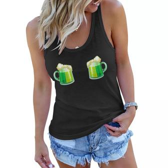 Green Beer Boobs - St Patricks Day T-Shirt Graphic Design Printed Casual Daily Basic Women Flowy Tank