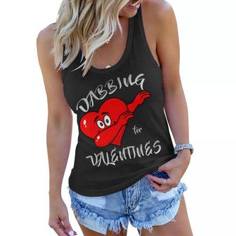 Dabbing For Love Valentines Day Heart Graphic Design Printed Casual Daily Basic Women Flowy Tank