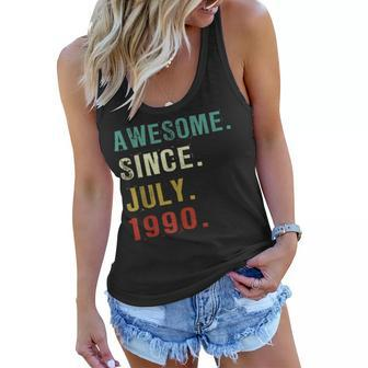 32 Years Old Awesome Since July 1990 32Nd Birthday Gifts Women Flowy Tank - Seseable