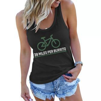 38 Miles Per Burrito Bike Ride Tshirt Women Flowy Tank - Monsterry