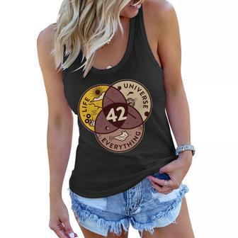 42 Answers To Life Universe Everything Hitchhikers Galaxy Guide Women Flowy Tank - Monsterry UK