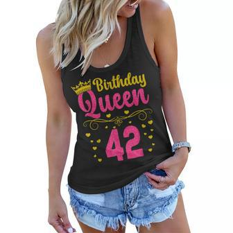 42 Birthday Queen 42Nd Birthday Queen 42 Years Old Gifts Women Flowy Tank - Thegiftio UK