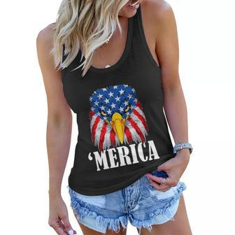 4Th July Eagle Merica America Independence Day Patriot Usa Gift Women Flowy Tank - Monsterry
