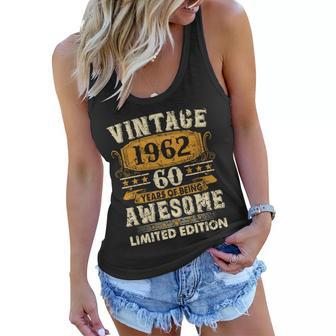 60Th Birthday Gift Vintage 1962 Tshirt V2 Women Flowy Tank - Monsterry DE