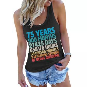 75 Years Of Being Awesome Birthday Time Breakdown Tshirt Women Flowy Tank - Monsterry CA