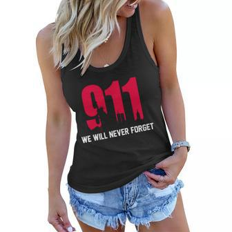 9-11 We Will Never Forget Women Flowy Tank - Monsterry