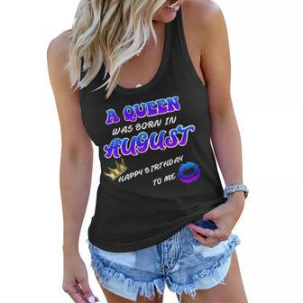 A Queen Was Born In August Happy Birthday To Me Graphic Design Printed Casual Daily Basic Women Flowy Tank - Thegiftio UK