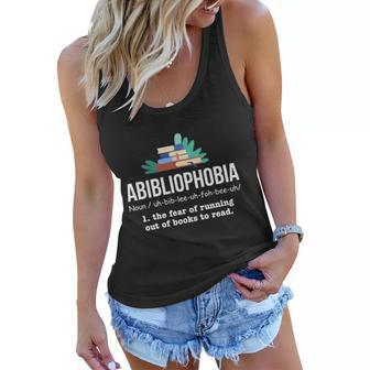 Abibliophobia A Bookaholic Library Themed Gift Women Flowy Tank - Monsterry