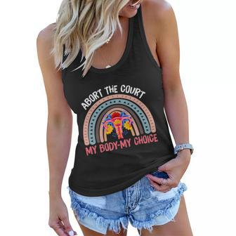 Abort The Court Scotus Reproductive Rights Floral Rainbow Design Women Flowy Tank - Monsterry