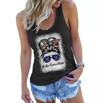 Air Force Mom Messy Bun Sunglasses Military Mom Mothers Day Women Flowy Tank - Thegiftio