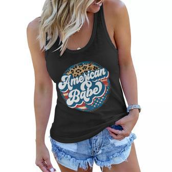 All American Babe Cute Funny 4Th Of July Independence Day Graphic Plus Size Top Women Flowy Tank - Monsterry
