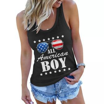 All American Boy Us Flag Sunglasses For Matching 4Th Of July Women Flowy Tank - Monsterry AU
