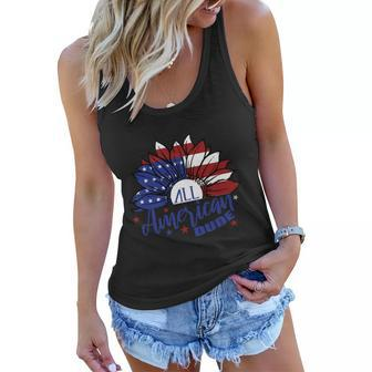 All American Dude Sunflower American Flag 4Th Of July Women Flowy Tank - Monsterry