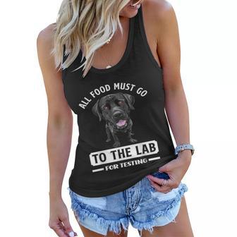 All Food Must Go To The Lab For Testing Funny Labrador Graphic Design Printed Casual Daily Basic Women Flowy Tank - Thegiftio