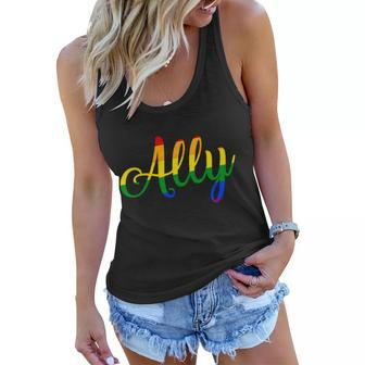 Ally Pride Rainbow Tshirt Women Flowy Tank - Monsterry AU