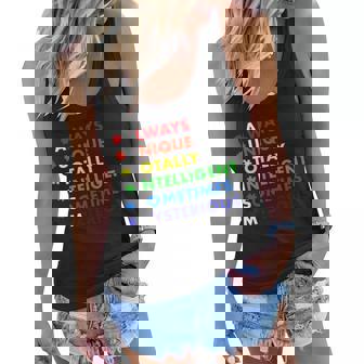 Always Unique Totally Intelligent Sometime Mysterious T-Shirt Graphic Design Printed Casual Daily Basic Women Flowy Tank - Thegiftio
